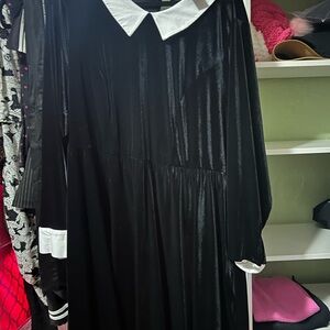 Hot Topic Black Dress with White Accents